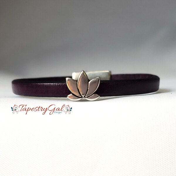 Leather Lotus Bracelet - Image 4