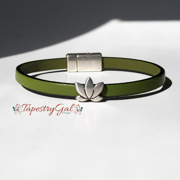 Leather Lotus Bracelet - Image 2