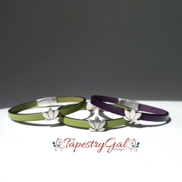 Leather Lotus Bracelet