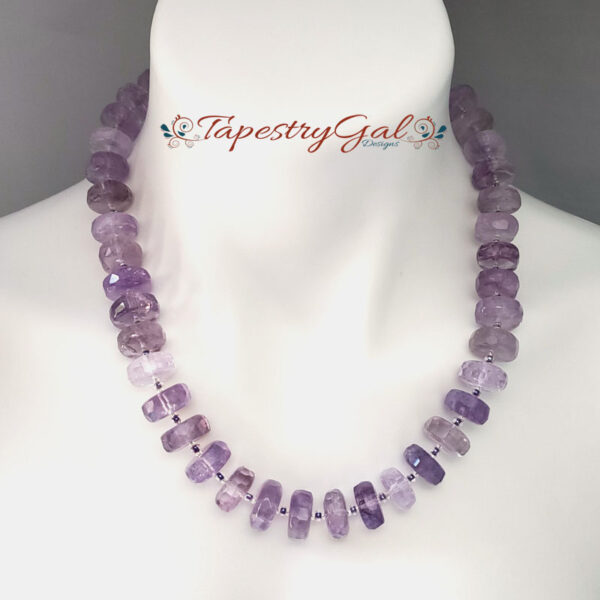 Amethyst Gemstone with Fancy Sterling Silver Clasp Necklace, Free Shipping - Image 3