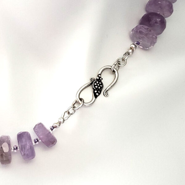 Amethyst Gemstone with Fancy Sterling Silver Clasp Necklace, Free Shipping - Image 4